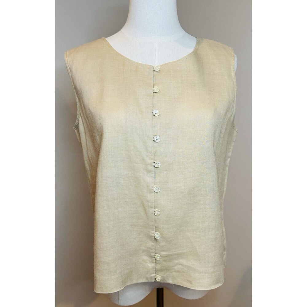 TOTO n KO for Bloomingdale’s Linen 2Pc Set Jacket & Top S/M Neutral Minimalist - Picture 14 of 16